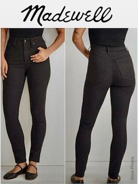Madewell Curvy High-Rise Skinny Jeans J1376 Black Wash Magic Pockets (26)